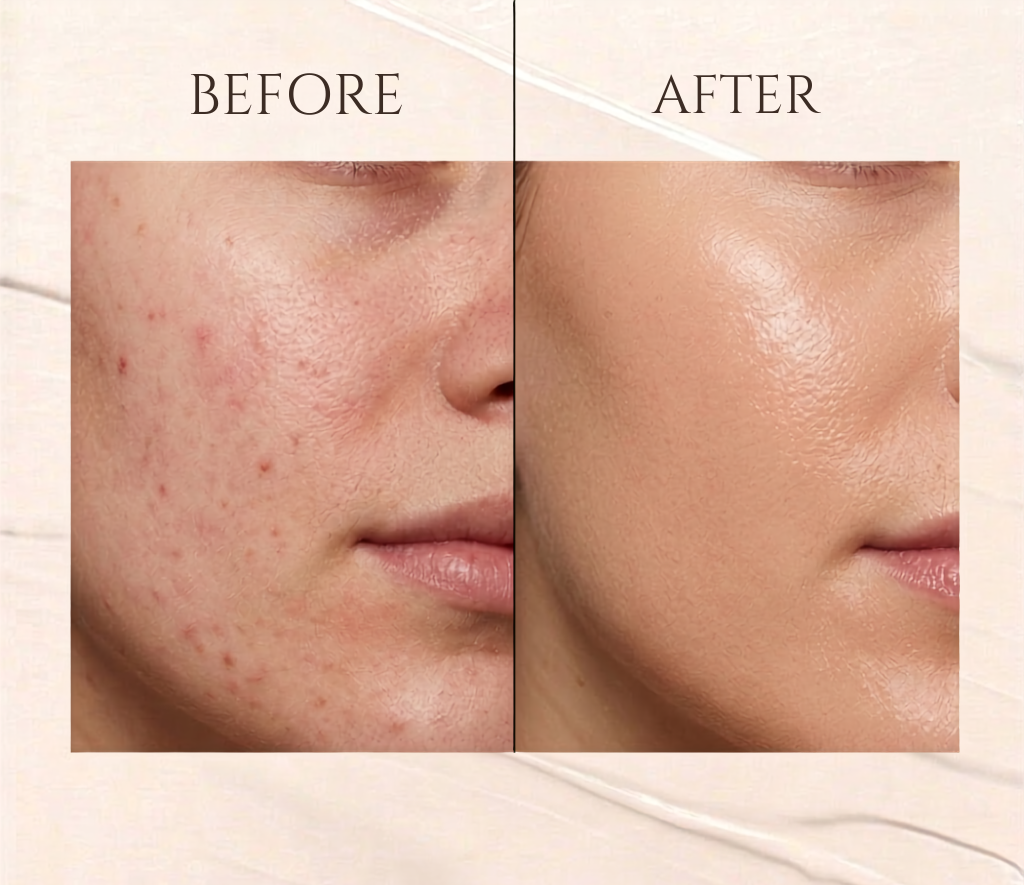 Before and after AURORA — acne and blemishes